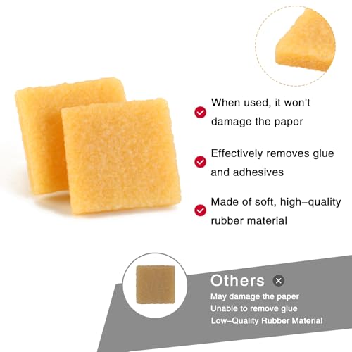 2 Pcs Glue and Residue Eraser Rubber Cement Cleaner for Removing Adhesive and Residues from Paper Plastic and More