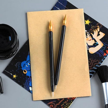 5 Pcs Sleek Shape Scratch Painting Pens Scraping Pen Paint for Kids Tools for Kids Paper Art Tool Multifunction Scraper Set