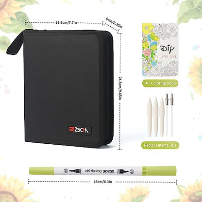 ZSCM 72 Colors Markers for Adult Coloring Books No Bleeding (72 Count)