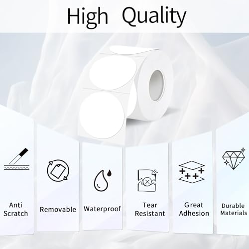 1.5 Inch White Round Thermal Sticker Labels