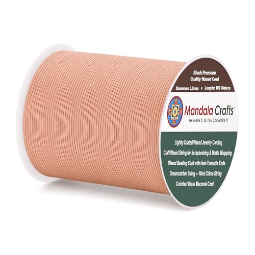 0.5mm Blush Waxed Cord