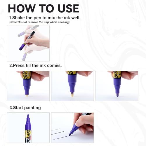 12 Colors Permanent Fabric Markers Oil Based Waterproof for Rocks Crafts Diy Painting Medium Tip (12 Count)