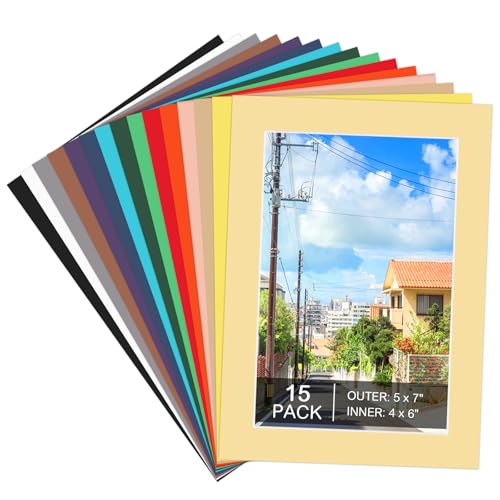 15 Pack 5x7 Picture Mats for 4x6 Photos