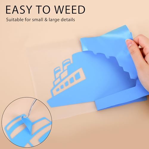 RENLITONG Sky Blue Iron on Vinyl 12Inch by 50ft Roll Heat Transfer Vinyl for T (52.8 Ounce)