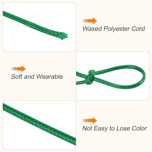 Waxed Cord 0.5mm Waxed Polyester Cord 175 Yard Wax String for Bracelet Making