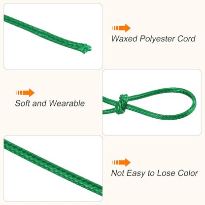 Waxed Cord 0.5mm Waxed Polyester Cord 175 Yard Wax String for Bracelet Making
