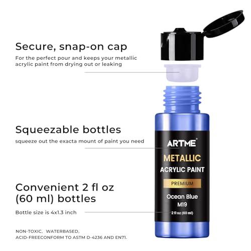 Metallic Acrylic Paint Set (48 Fl Oz)