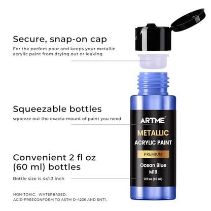 Metallic Acrylic Paint Set (48 Fl Oz)