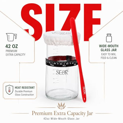 Premium Sourdough Starter Kit 42oz Glass Jar