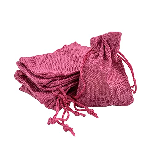 Pack of 25 Burlap Gift Bags with Drawstring Linen Jewelry Pouches Wedding Hessian Jute Bags for Birthday and Treat Pouches Party Wedding Favors Gift