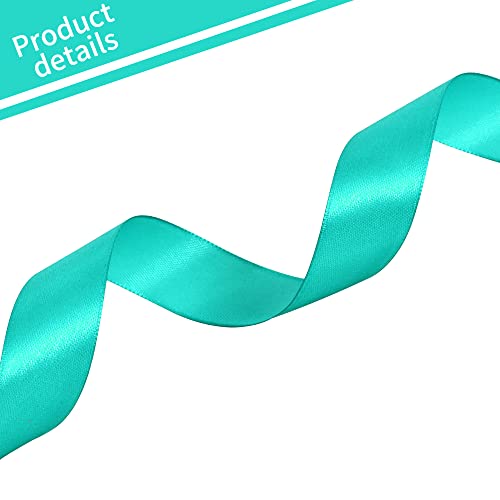 1 Inch x 100yds Teal Turquoise Satin Ribbon for Gift Wrapping