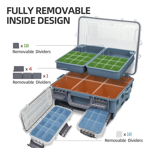 Universal Fishing Tackle Box with Two Small Tackle Tray