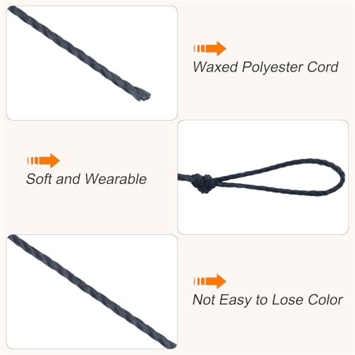 Waxed Cord 0.45mm Waxed Thread 87 Yard Wax String Leather Cord for Bracelet Making