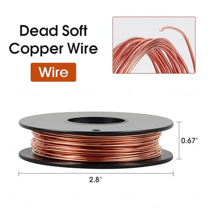 16 Gauge 1.3mm 39 Feet 5 oz 99.9% Dead Soft Copper Wire for Electroculture Gardening