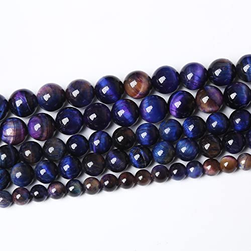 72PCS 10mm AAA Natural Tiger Eye Stone Beads Gemstone Round Spacer Loose Beads for Jewelry Making DIY Bracelet