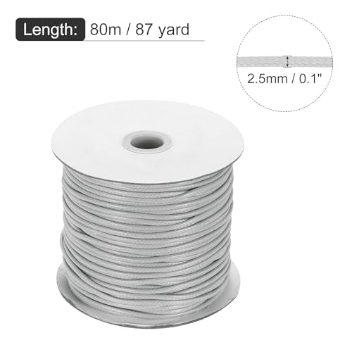 Waxed Cord 2.5mm Waxed Polyester Cord 87 Yard Wax String for Bracelet Making