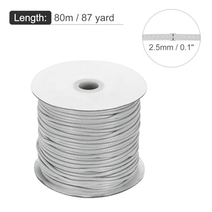 Waxed Cord 2.5mm Waxed Polyester Cord 87 Yard Wax String for Bracelet Making