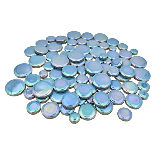 200g Iridescent Round Mosaic Tiles for Crafts Bulk