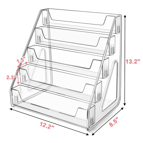 Tall 5 Tier Acrylic Card Display Stand for Greeting Cards