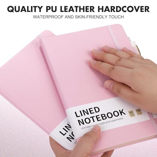 30 Set Lined Notebook Journals with Pens A5 Notebooks 100 GSM College Ruled Hardcover Notebook PU Leather Notepad with Pen Holder for Office School