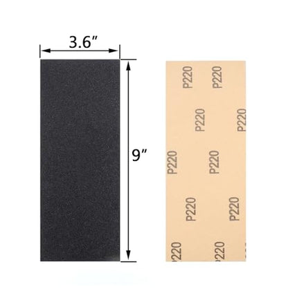 30Pcs 9 x 3.6 Inchs 220 Grit Wet and Dry Handmade Universal Sanding Sheets (30 Count)
