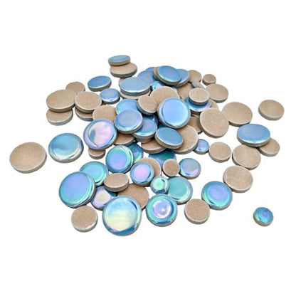 200g Iridescent Round Mosaic Tiles for Crafts Bulk