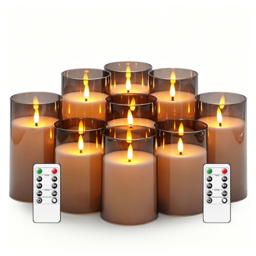 Flickering Flameless Candles Battery Operated with Remote and 2 (9 Count)