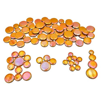 200g Iridescent Round Mosaic Tiles for Crafts Bulk (90 Count)