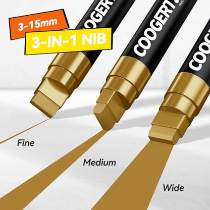 3Pcs Gold Jumbo Poster Markers