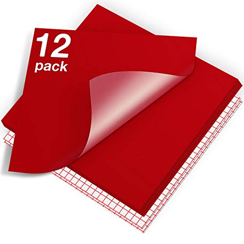Glossy Red Permanent Vinyl 12 Pack 12"x12" Compatible with Cricut