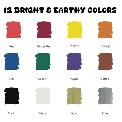 12 Colors Dual Tip Acrylic Paint Markers