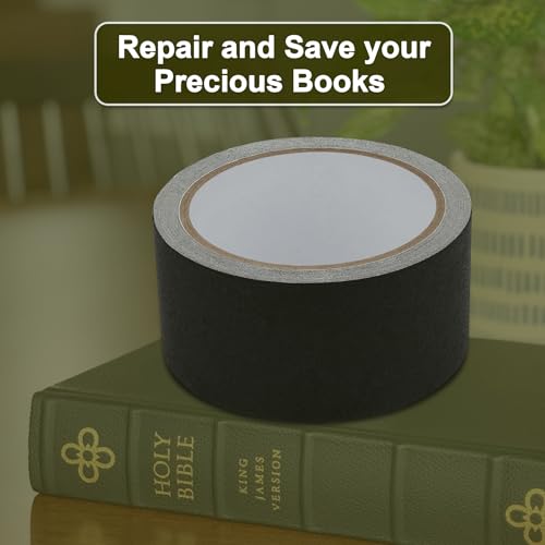 Cloth Bookbinding Repair Tape Matte Book Repair Tape 2 Inch by 33 Feet Self Adhesive Non Reflective Cloth Tape for Old Books Antique Books Daily Supplies (33 Foot)