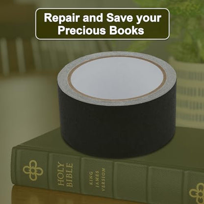 Cloth Bookbinding Repair Tape Matte Book Repair Tape 2 Inch by 33 Feet Self Adhesive Non Reflective Cloth Tape for Old Books Antique Books Daily Supplies (33 Foot)
