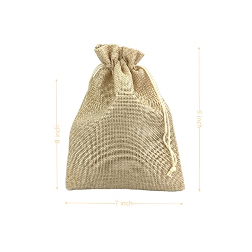 Pack of 25 Burlap Gift Bags with Drawstring Linen Jewelry Pouches Wedding Hessian Jute Bags for Birthday and Treat Pouches Party Wedding Favors Gift