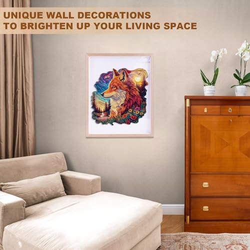 Colorful Star Wolf Puzzles Adults Gifts for Women Men Wooden 100 Pieces 8.5 * 8.5in
