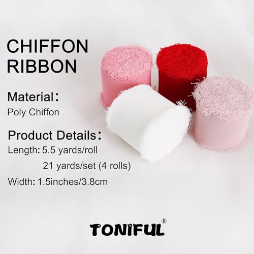 4 Rolls Silk Chiffon Ribbon 1 (4 Count)
