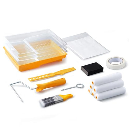 17 Pcs 6 Inch Foam Paint Roller Kit with Angle Paint Brush