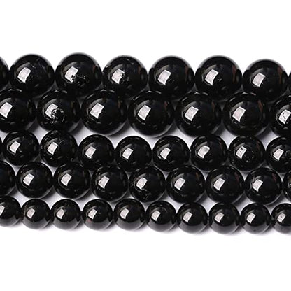 90pcs 4mm AAAA Natural Black Tourmaline Gemstone Beads Round Loose Beads for Jewelry Making DIY Bracelet Necklace