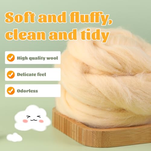 3.53oz Needle Felting Wool Roving Wool for Felting Wool Felting Supplies