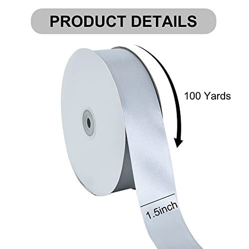 100 Yard Silver Satin Ribbon 1 (300 Foot)