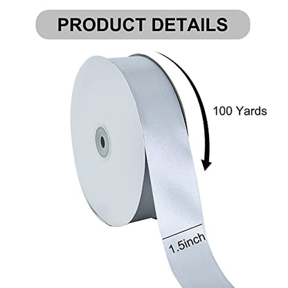 100 Yard Silver Satin Ribbon 1 (300 Foot)