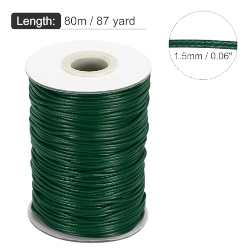 Waxed Cord 1.5mm Waxed Thread 87 Yard Wax String Leather Cord for Bracelet Making