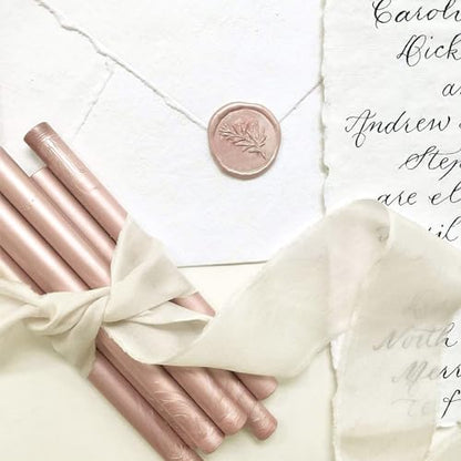 Metallic Champagne Rose Glue Gun Sealing Wax Sticks for Wax Stamp (8 Count)