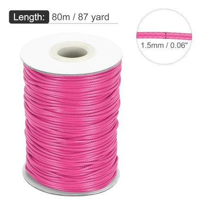 Waxed Cord 1.5mm Waxed Thread 87 Yard Wax String Leather Cord for Bracelet Making