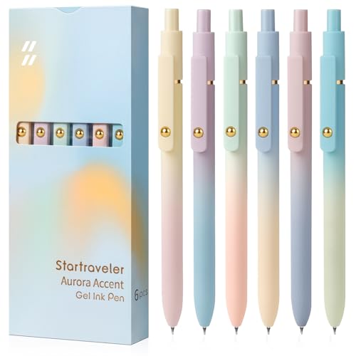 Gel Pens 6 Pcs 0.7mm Comfort Grip Quick Dry Black Ink Pens (6 Count)