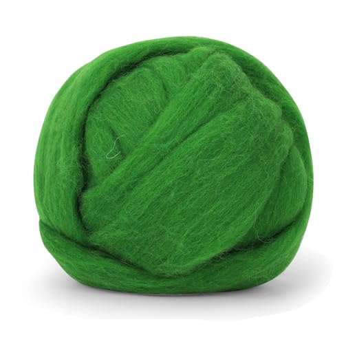 3.53oz Needle Felting Wool Roving for Needle Felting Green Felting Wool (3.5 Ounce)