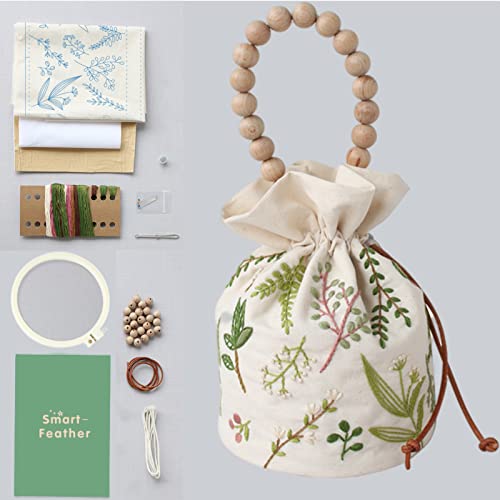 Embroidery Drawstring Bag Kits with Patterns