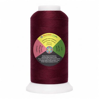 Burgundy Tex 90 Polyester Heavy Duty Thread for Upholstery