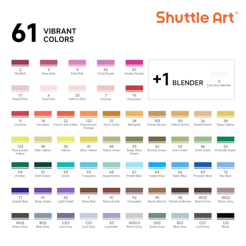 61 Colors Alcohol Markers (61 Count)