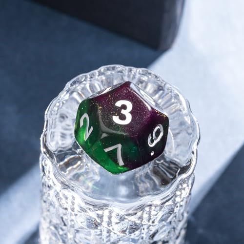7 Die DND Dice Set Polyhedral Dice Set with a Leather Dice Bag (7 Count)